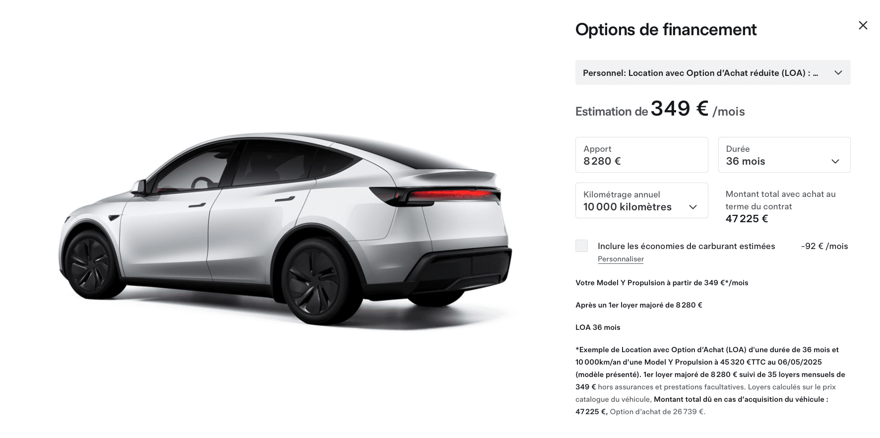 Offre Tesla Model Y