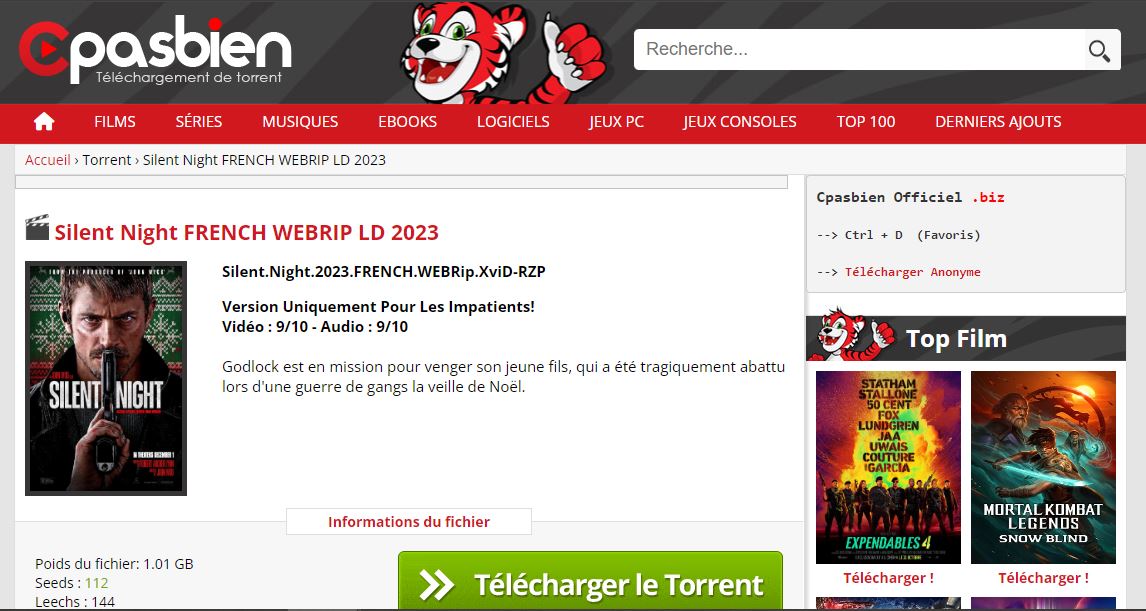 cpasbien : découvrez une vaste sélection de films, séries et jeux à télécharger facilement en haute qualité. accédez à un contenu varié et gratuit tout en profitant d'une interface user-friendly. explorez les dernières nouveautés et ne manquez pas vos films préférés sur cpasbien.