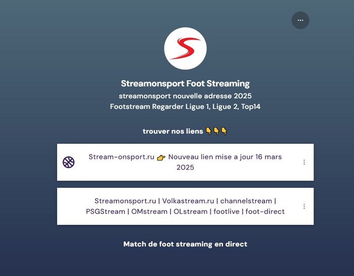 streamonsport : découvrez la meilleure plateforme pour suivre vos événements sportifs en direct. ne manquez plus aucun match grâce à notre vaste sélection de sports, commentaires en temps réel et analyses approfondies. rejoignez notre communauté de passionnés et vivez l'excitation des compétitions sportives comme jamais auparavant.